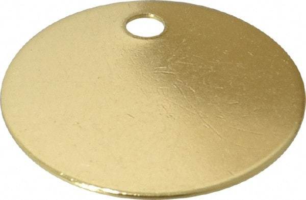 C.H. Hanson - 1-1/2 Inch Diameter, Round, Brass Blank Metal Tag - Blank, 25 Pieces - Caliber Tooling