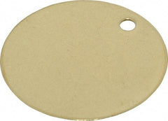 C.H. Hanson - 2 Inch Diameter, Round, Brass Blank Metal Tag - Blank, 25 Pieces - Caliber Tooling