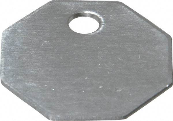 C.H. Hanson - 1-1/16 Inch Diameter, Octagonal, Aluminum Blank Metal Tag - Blank, 50 Pieces - Caliber Tooling