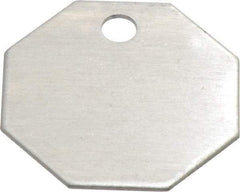 C.H. Hanson - 1-1/4 Inch Diameter, Octagonal, Aluminum Blank Metal Tag - Blank, 50 Pieces - Caliber Tooling