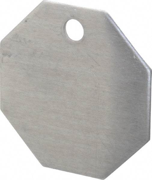 C.H. Hanson - 1-1/2 Inch Diameter, Octagonal, Aluminum Blank Metal Tag - Blank, 50 Pieces - Caliber Tooling