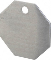 C.H. Hanson - 1-1/2 Inch Diameter, Octagonal, Aluminum Blank Metal Tag - Blank, 50 Pieces - Caliber Tooling