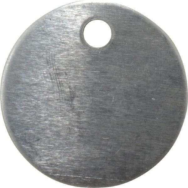 C.H. Hanson - 1-1/4 Inch Diameter, Round, Aluminum Blank Metal Tag - Blank, 50 Pieces - Caliber Tooling