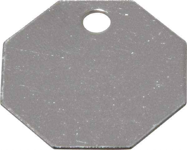 C.H. Hanson - 1-1/4 Inch Diameter, Octagonal, Stainless Steel Blank Metal Tag - Blank, 25 Pieces - Caliber Tooling