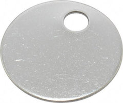 C.H. Hanson - 1 Inch Diameter, Round, Stainless Steel Blank Metal Tag - Blank, 50 Pieces - Caliber Tooling