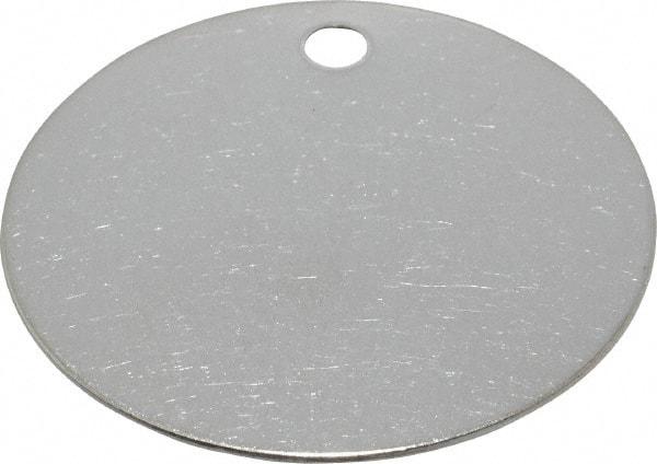 C.H. Hanson - 2 Inch Diameter, Round, Stainless Steel Blank Metal Tag - Blank, 10 Pieces - Caliber Tooling