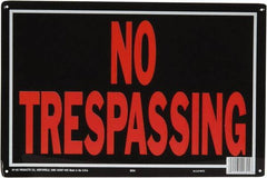 Made in USA - "No Trespassing", 10" Long x 14" Wide, Aluminum Safety Sign - Use for Security & Admittance - Caliber Tooling