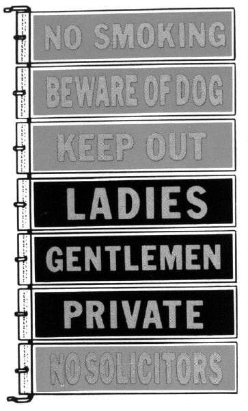 Made in USA - Ladies, 8" Wide x 2" High, Aluminum Safety Sign - For Workplace/Safety - Caliber Tooling