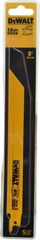 DeWALT - 8" Long x 3/4" Thick, Bi-Metal Reciprocating Saw Blade - Straight Profile, 14 TPI, Toothed Edge, Universal Shank - Caliber Tooling