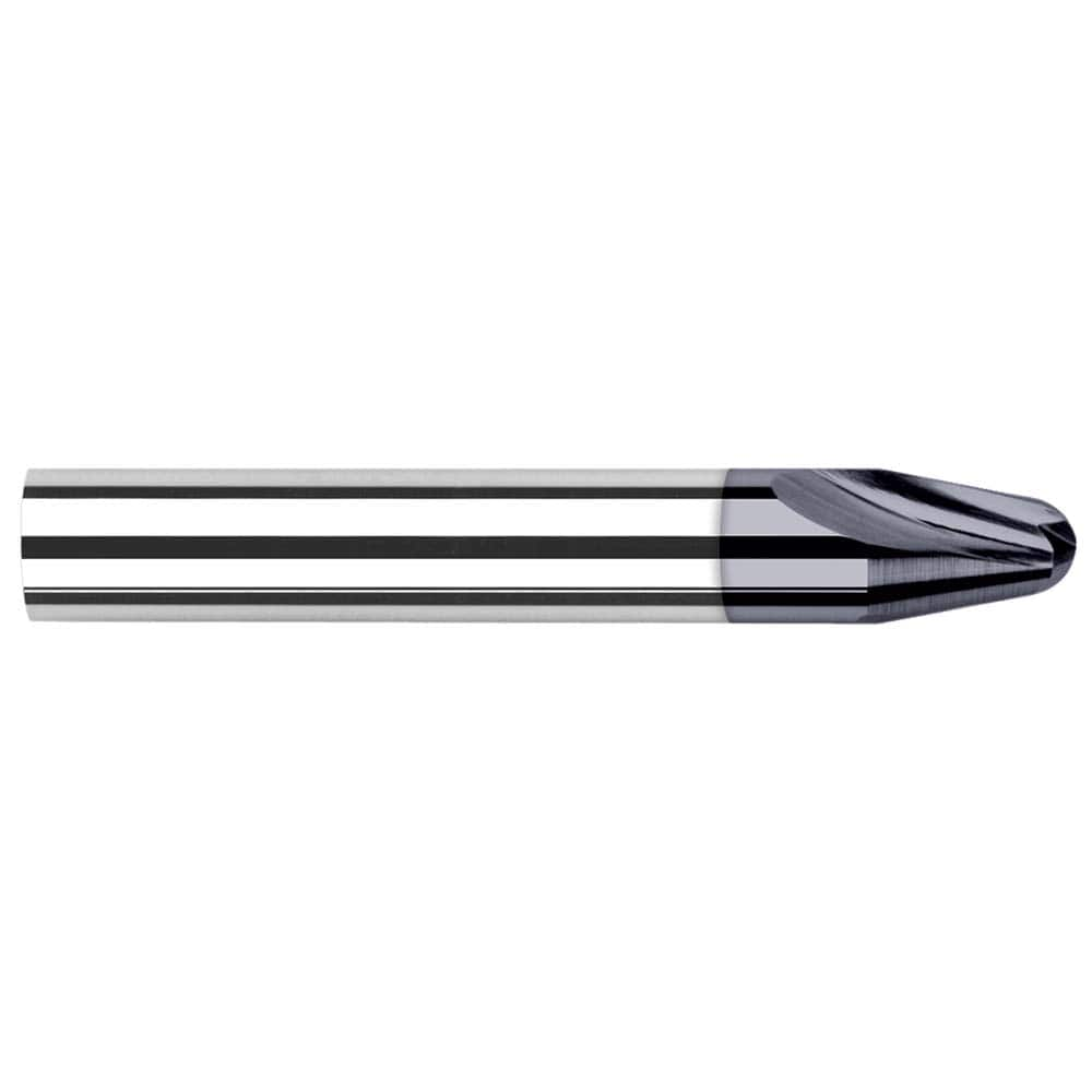 Tapered End Mill: 22.5 ° per Side, 0.194″ LOC, 2 Flutes, Solid Carbide, Ball End 2″ OAL, AlTiN Finish, Series Runner Cutters