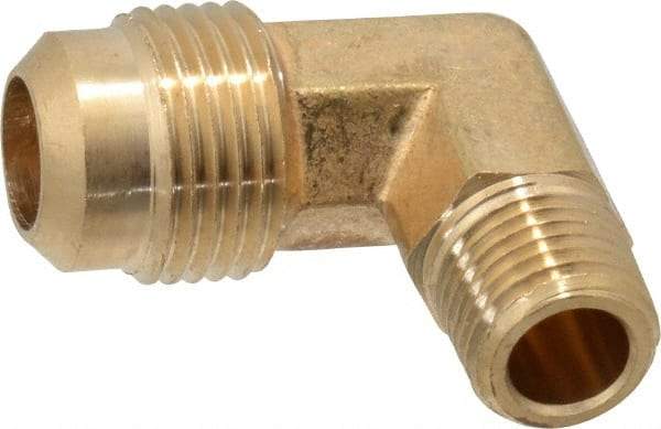 Cerro - 1/2" Tube OD, 45° Brass Flared Tube Male Elbow - 1/4 Flare x MIP Ends - Caliber Tooling