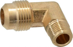 Cerro - 1/2" Tube OD, 45° Brass Flared Tube Male Elbow - 1/4 Flare x MIP Ends - Caliber Tooling