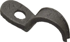 Made in USA - 1/2" Pipe, Malleable Iron, Black Plated" Pipe or Conduit Strap - 1 Mounting Hole - Caliber Tooling