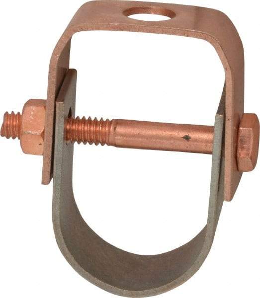 Value Collection - 1" Pipe, 3/8" Rod, Carbon Steel Adjustable Clevis Hanger - Copper Plated, 250 Lb Capacity - Caliber Tooling