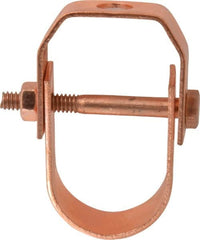 Value Collection - 1-1/4" Pipe, 3/8" Rod, Carbon Steel Adjustable Clevis Hanger - Copper Plated, 250 Lb Capacity - Caliber Tooling