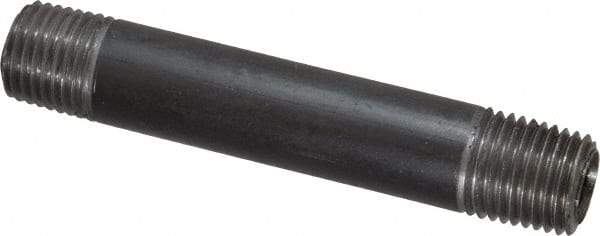 Value Collection - Schedule 40, 1/4" Diam x 3" Long Steel Black Pipe Nipple - Threaded - Caliber Tooling