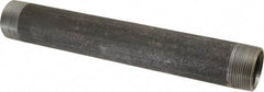 Made in USA - Schedule 40, 1-1/2" Diam x 12" Long Steel Black Pipe Nipple - Threaded - Caliber Tooling