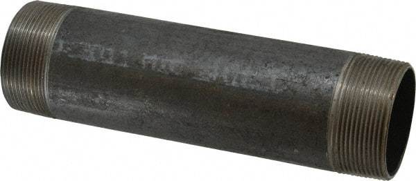 Made in USA - Schedule 40, 2" Diam x 8" Long Steel Black Pipe Nipple - Threaded - Caliber Tooling