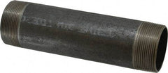 Made in USA - Schedule 40, 2" Diam x 8" Long Steel Black Pipe Nipple - Threaded - Caliber Tooling