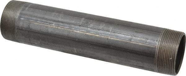 Made in USA - Schedule 40, 2" Diam x 10" Long Steel Black Pipe Nipple - Threaded - Caliber Tooling