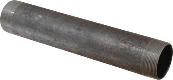 Made in USA - Schedule 40, 2" Diam x 12" Long Steel Black Pipe Nipple - Threaded - Caliber Tooling