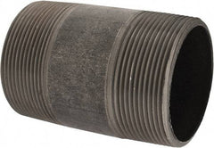 Made in USA - Schedule 40, 3" Diam x 5" Long Steel Black Pipe Nipple - Threaded - Caliber Tooling