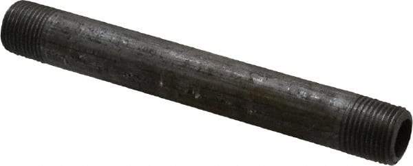 Made in USA - Schedule 80, 3/8" Diam x 5" Long Steel Black Pipe Nipple - Threaded - Caliber Tooling