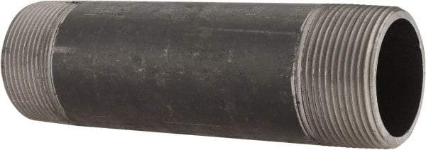 Made in USA - Schedule 80, 1-1/2" Diam x 6" Long Steel Black Pipe Nipple - Threaded - Caliber Tooling