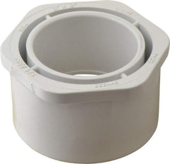 Value Collection - 3 x 2" PVC Plastic Pipe Bushing - Schedule 40, Spig x Slip End Connections - Caliber Tooling