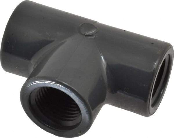 Value Collection - 1/2" PVC Plastic Pipe Tee - Schedule 80, FIPT x FIPT x FIPT End Connections - Caliber Tooling