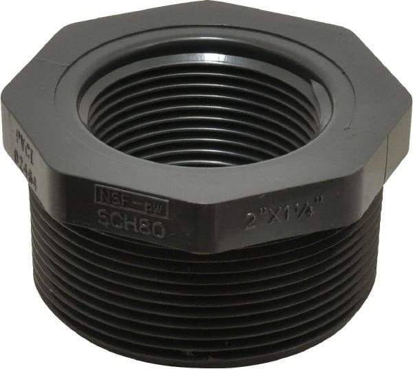 Value Collection - 2 x 1-1/4" PVC Plastic Pipe Bushing - Schedule 80, MIPT x FIPT End Connections - Caliber Tooling