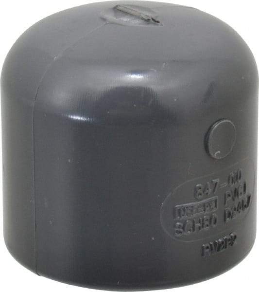 Value Collection - 1" PVC Plastic Pipe End Cap - Schedule 80, Slip End Connections - Caliber Tooling