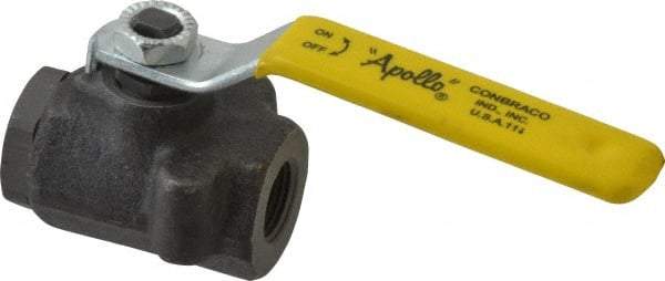 Apollo - 3/8" Pipe, Standard Port, Carbon Steel Standard Ball Valve - 2 Piece, Inline - One Way Flow, FNPT x FNPT Ends, Lever Handle, 2,000 WOG, 150 WSP - Caliber Tooling