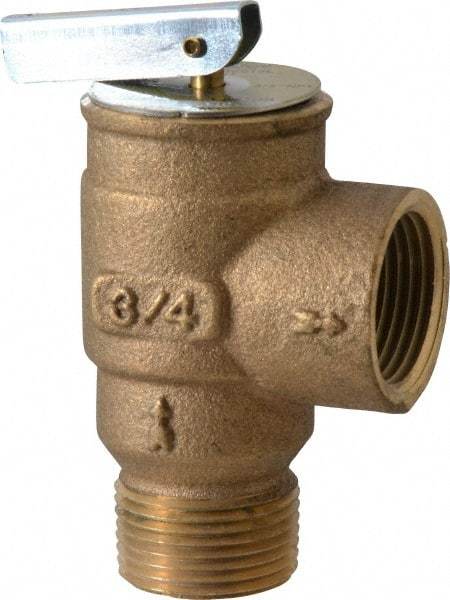 Conbraco - 3/4" Inlet, 3/4" Outlet, ASME Low Pressure Steam Heating Relief Valve - 10 Max psi, Bronze, 407 Lb per Hour - Caliber Tooling