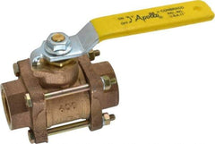 Apollo - 1" Pipe, Full Port, Bronze Standard Ball Valve - 3 Piece, Inline - One Way Flow, FNPT x FNPT Ends, Lever Handle, 600 WOG, 150 WSP - Caliber Tooling