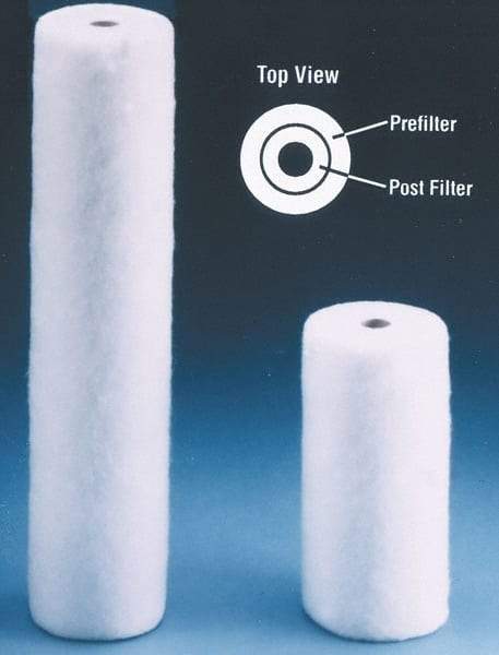 Value Collection - 4-5/16" OD, 25µ, Polypropylene Melt Blown-Thermal Bonded Cartridge Filter - 9-7/8" Long, Reduces Sediments - Caliber Tooling