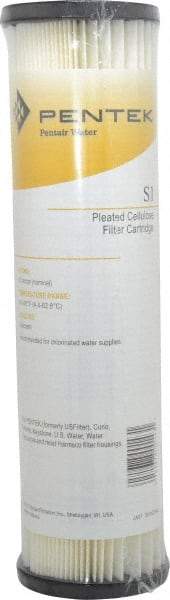 Pentair - 2-5/8" OD, 20µ, Resin Cellulose Pleated Cartridge Filter - 9-3/4" Long, Reduces Sediments - Caliber Tooling