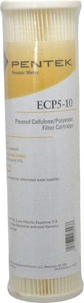 Pentair - 2-5/8" OD, 5µ, Cellulose Polyester Pleated Cartridge Filter - 9-3/4" Long, Reduces Sediments - Caliber Tooling