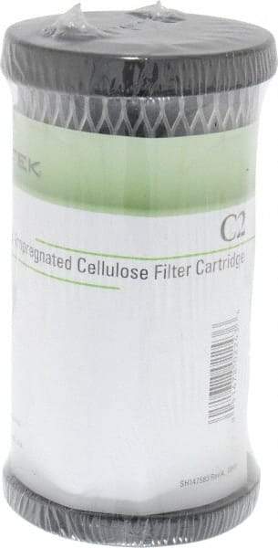 Pentair - 2-1/2" OD, 5µ, Carbon Impregnated Cellulose Pleated-Dual Purpose-Powder Activated Cartridge Filter - 4-7/8" Long, Reduces Tastes, Odors & Sediments - Caliber Tooling