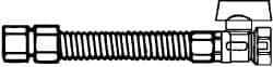 Dormont - 1/2" Inlet, 1/2" Outlet MIP x FIP with Straight Ball Valve Gas Connector - 18" Long, 3/8" Hose ID - Caliber Tooling