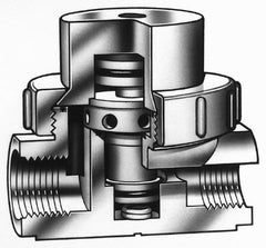 Simtech - 1/2" NPTF Air Operated Valve - 125 Max psi, PVC/EPDM Material - Caliber Tooling