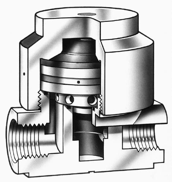 Simtech - 1" NPTF Diaphram Operated Valve - 125 Max psi, PP/EPDM Material - Caliber Tooling