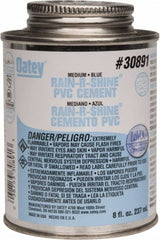 Oatey - 8 oz Medium Bodied Cement - Blue, Use with PVC up to 6" Diam - Caliber Tooling