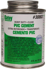 Oatey - 8 oz Heavy Duty Cement - Clear, Use with PVC up to 12" Diam - Caliber Tooling