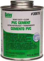 Oatey - 16 oz Heavy Duty Cement - Clear, Use with PVC up to 12" Diam - Caliber Tooling