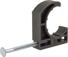 Oatey - 3/4" Pipe, Ribbed Pipe Clamp with Nail - Gray, Polyethylene - Caliber Tooling