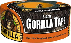 Gorilla Tape - 1-7/8" x 12 Yds Black Duct Tape - 17 mil, Rubber Adhesive, Cotton/Polyester Blend Cloth Backing, 32°F to 150°F - Caliber Tooling