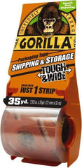 Gorilla Tape - 2-7/8" x 35 Yd Clear Acrylic Adhesive Packaging Tape - BOPP Film Backing, 3.4 mil Thick, 44 Lb Tensile Strength - Caliber Tooling