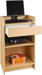 ECONOCO - 1 Shelf, Closed Shelving Register Stand - 24 Inch Wide x 24 Inch Deep x 38 Inch High, Maple - Caliber Tooling