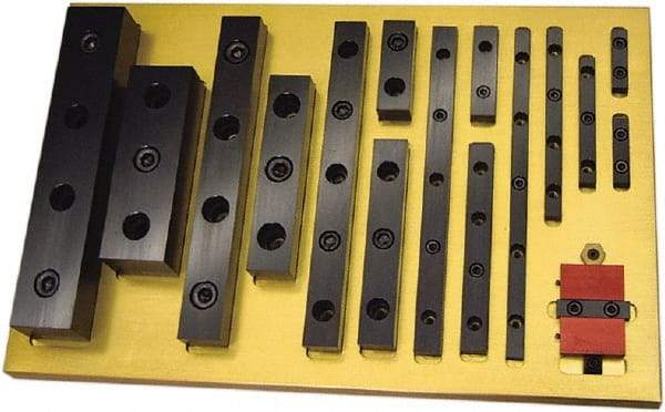 Mitee-Bite - 6" Long x 1.23" Wide x 0.98" High, 3 Hole Locating & Positioning Rails - 1/2-13, Low Carbon Steel - Caliber Tooling